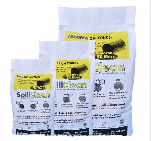 SpillClean oil paint chemical fuel Hazardous Liquid spill absorbents